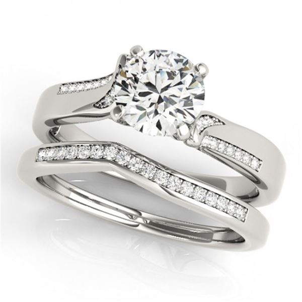 0.85 ctw Certified VS/SI Diamond 2pc Wedding Set 14k White Gold - REF-107X8A