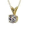 Image 2 : 0.72 ctw Certified Quality Diamond Solitaire Necklace 10k Yellow Gold - REF-61N8F