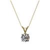 Image 3 : 0.72 ctw Certified Quality Diamond Solitaire Necklace 10k Yellow Gold - REF-61N8F