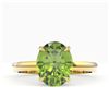 Image 1 : 2.75 ctw Peridot Designer Solitaire Ring 18k Yellow Gold - REF-27K3Y