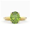 Image 1 : 2.75 ctw Peridot Designer Solitaire Ring 18k Yellow Gold - REF-27K3Y