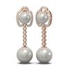 Image 2 : 0.63 ctw Diamond & Pearl Earrings 18K Rose Gold - REF-119H8R