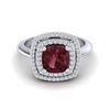 Image 1 : 2.27 ctw Garnet & Micro VS/SI Diamond Pave Ring 18k White Gold - REF-50N6F