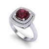 Image 2 : 2.27 ctw Garnet & Micro VS/SI Diamond Pave Ring 18k White Gold - REF-50N6F