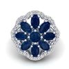 Image 2 : 4 ctw Sapphire & VS/SI Diamond Cluster Designer Ring 10k White Gold - REF-49M3G