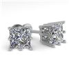 Image 1 : 1.0 ctw VS/SI Princess Diamond Stud Earrings 18k White Gold - REF-147A2N