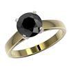 Image 2 : 2.15 ctw Fancy Black Diamond Solitaire Engagment Ring 10k Yellow Gold - REF-43X2A
