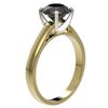 Image 3 : 2.15 ctw Fancy Black Diamond Solitaire Engagment Ring 10k Yellow Gold - REF-43X2A