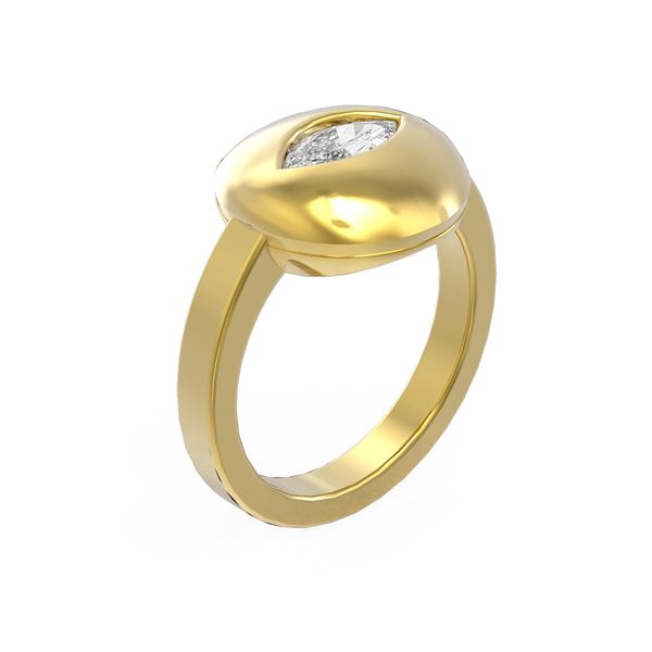 0.52 ctw Marquise Diamond Ring 18K Yellow Gold - REF-151W6H