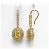 Image 2 : 7.65 ctw Canary Citrine & Diamond Victorian Earrings 14K Yellow Gold - REF-216F9M