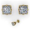 Image 2 : 1.0 ctw VS/SI Princess Diamond Stud Solitaire Earrings 18k Yellow Gold - REF-147H2R