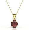 Image 2 : 3.50 ctw Garnet Designer Necklace 18k Yellow Gold - REF-25K9Y