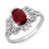 Image 1 : 1.06 ctw Ruby & Diamond Ring 10k White Gold - REF-14M3G