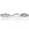 Image 2 : 4.02 ctw Tanzanite & Diamond Bracelet 10k White Gold - REF-34F8M