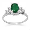 Image 1 : 1.18 ctw Emerald & Diamond Ring 18k White Gold - REF-31Y4X