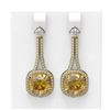 Image 1 : 13.7 ctw Canary Citrine & Diamond Earrings 18K Yellow Gold - REF-228F8M