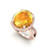 Image 2 : 10 ctw Citrine & Micro Pave VS/SI Diamond Ring 14k Rose Gold - REF-55K2Y