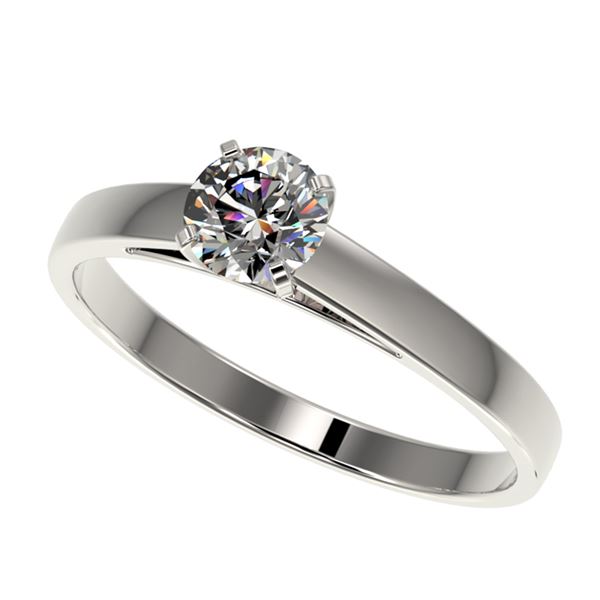 0.55 ctw Certified Quality Diamond Engagment Ring 10k White Gold - REF-37R6K