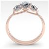 Image 2 : 1 ctw Past Present Future VS/SI Diamond Ring Martini 14k Rose Gold - REF-110K4Y