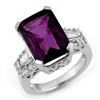 Image 1 : 9.55 ctw Amethyst & Diamond Ring 14k White Gold - REF-105R5K