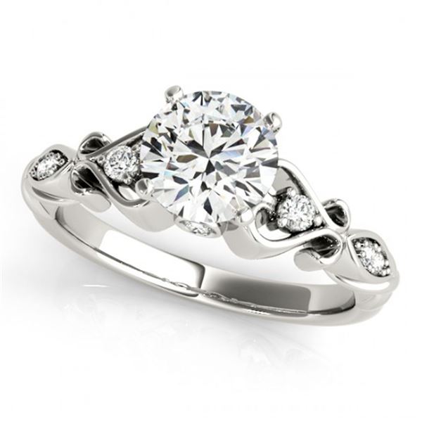 0.65 ctw Certified VS/SI Diamond Antique Ring 18k White Gold - REF-91R2K