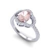 Image 2 : 1.75 ctw Morganite & Micro Pave VS/SI Diamond Ring 10k White Gold - REF-40Y9X
