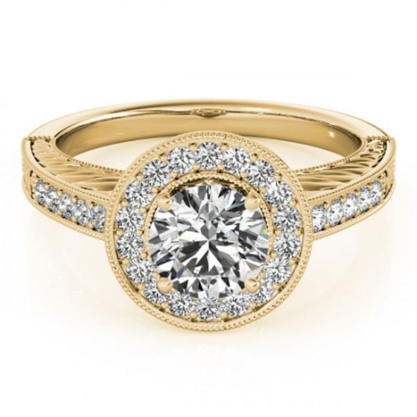 0.81 ctw Certified VS/SI Diamond Halo Ring 18k Yellow Gold - REF-80X5A
