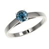 Image 2 : 0.56 ctw Certified Intense Blue Diamond Engagment Ring 10k White Gold - REF-41X2A