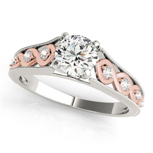 0.55 ctw Certified VS/SI Diamond Solitaire Ring 14k 2Tone Gold - REF-51F8M