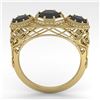 Image 3 : 2 ctw Past Present Future Black Diamond Ring Art Deco 18k Yellow Gold - REF-90G4W
