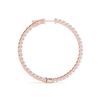 Image 3 : 0.75 ctw Diamond VS/SI 20 MM Hoop Earrings 14k Rose Gold - REF-50F3M