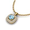 Image 2 : 1.08 ctw Sky Blue Topaz & Micro VS/SI Diamond Necklace Halo 18k Yellow Gold - REF-50W8H