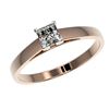 Image 2 : 0.50 ctw Certified VS/SI Quality Princess Diamond Ring 10k Rose Gold - REF-60G3W