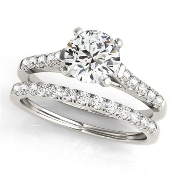 1.02 ctw Certified VS/SI Diamond 2pc Wedding Set 14k White Gold - REF-117K3Y