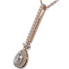 Image 3 : 1.3 ctw Pear Cut Diamond Designer Necklace 18K Rose Gold - REF-157W2H
