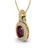 Image 2 : 2.50 ctw Garnet & Micro Pave VS/SI Diamond Necklace 14k Yellow Gold - REF-52W8H