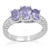 Image 1 : 2.50 ctw Tanzanite & Diamond Ring 10k White Gold - REF-46G5W
