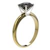 Image 3 : 2 ctw Fancy Black Diamond Solitaire Engagment Ring 10k Yellow Gold - REF-35M6G