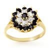 Image 1 : 1.02 ctw Blue Sapphire & Diamond Ring 10k Yellow Gold - REF-20H5R