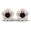 Image 1 : 0.65 ctw Micro Pave VS/SI Diamond Certified Earrings 10k Rose Gold - REF-21Y4X