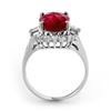 Image 2 : 3.56 ctw Rubellite & Diamond Ring 14k White Gold - REF-92F4M