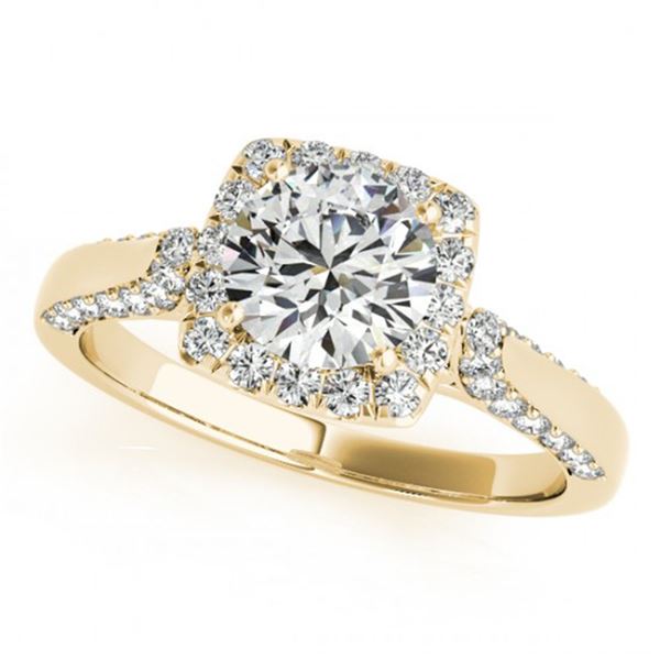 1.08 ctw Certified VS/SI Diamond Halo Ring 18k Yellow Gold - REF-105R2K