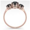 Image 3 : 1 ctw Past Present Future Black Diamond Ring 18k Rose Gold - REF-52M5G