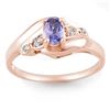 Image 1 : 0.42 ctw Tanzanite & Diamond Ring 14k Rose Gold - REF-18A3N