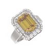 Image 3 : 5.24 ctw Canary Citrine & Diamond Ring 18K White Gold - REF-159A3N