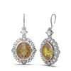 Image 2 : 8.52 ctw Canary Citrine & Diamond Earrings 18K White Gold - REF-172W8H
