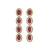 Image 1 : 6.47 ctw Ruby & Diamond Micro Pave Halo Earrings 10k Yellow Gold - REF-143X6A