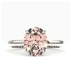 Image 1 : 2.75 ctw Morganite Designer Ring 18k White Gold - REF-39M5G