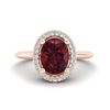 Image 1 : 1.75 ctw Garnet & Micro Pave VS/SI Diamond Ring Halo 14k Rose Gold - REF-30N2F