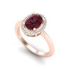 Image 2 : 1.75 ctw Garnet & Micro Pave VS/SI Diamond Ring Halo 14k Rose Gold - REF-30N2F